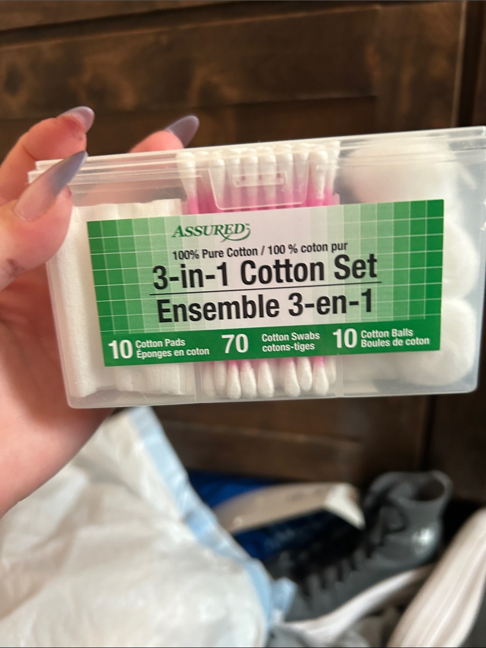 3-in-1 Cotton Set - White & Pink